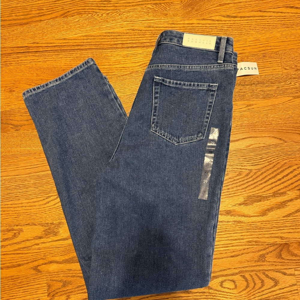 PacSun Women's Boyfriend Jeans in Dark Blue